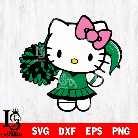 North Texas Mean Green Hello Kitty Cheerleader 12 Svg Eps Dxf Png File, Digital Download, Instant Download