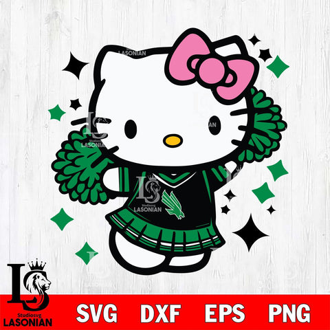 North Texas Mean Green Hello Kitty Cheerleader 4 Svg Eps Dxf Png File, Digital Download, Instant Download