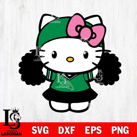 North Texas Mean Green Hello Kitty Cheerleader 5 Svg Eps Dxf Png File, Digital Download, Instant Download