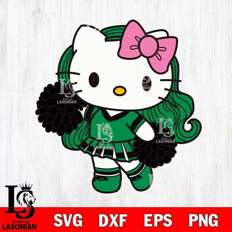 North Texas Mean Green Hello Kitty Cheerleader 7 Svg Eps Dxf Png File, Digital Download, Instant Download
