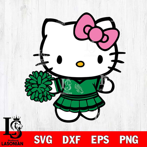 North Texas Mean Green Hello Kitty Cheerleader 8 Svg Eps Dxf Png File, Digital Download, Instant Download