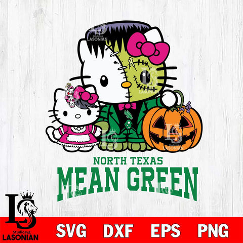 North Texas Mean Green Hello Kitty Horror 10 Svg Eps Dxf Png File, Digital Download