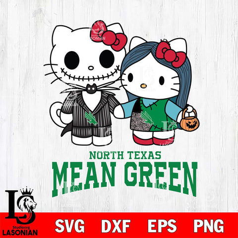 North Texas Mean Green Hello Kitty Horror 11 Svg Eps Dxf Png File, Digital Download