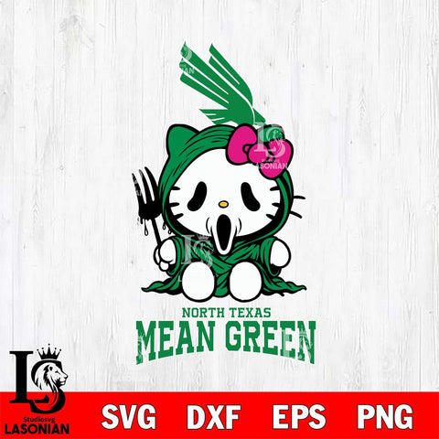 North Texas Mean Green Hello Kitty Horror 4 Svg Eps Dxf Png File, Digital Download