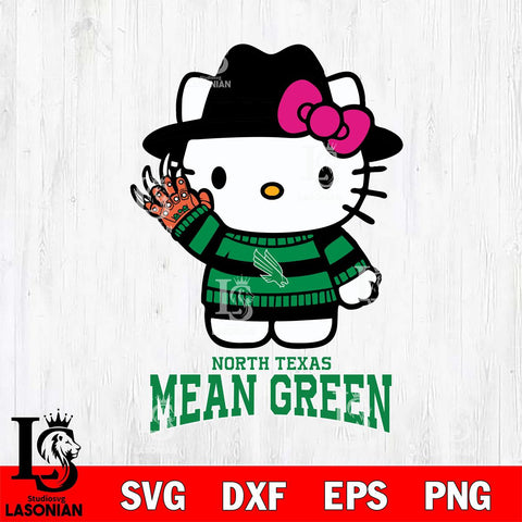 North Texas Mean Green Hello Kitty Horror 6 Svg Eps Dxf Png File, Digital Download