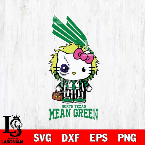 North Texas Mean Green Hello Kitty Horror 8 Svg Eps Dxf Png File, Digital Download