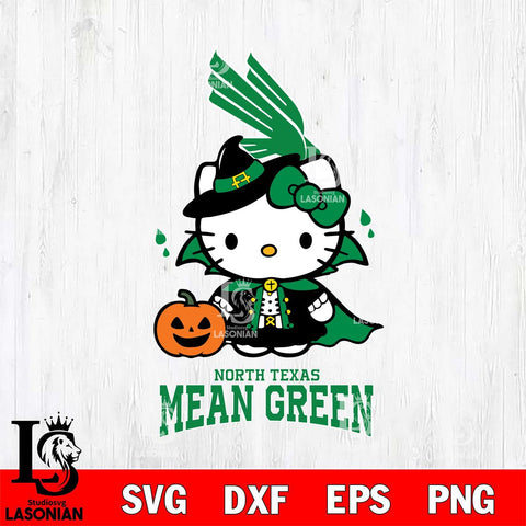 North Texas Mean Green Hello Kitty Horror 9 Svg Eps Dxf Png File, Digital Download