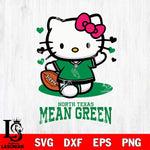 North Texas Mean Green Hello Kitty NCAA 3 Svg Eps Dxf Png File, Digital Download, Instant Download