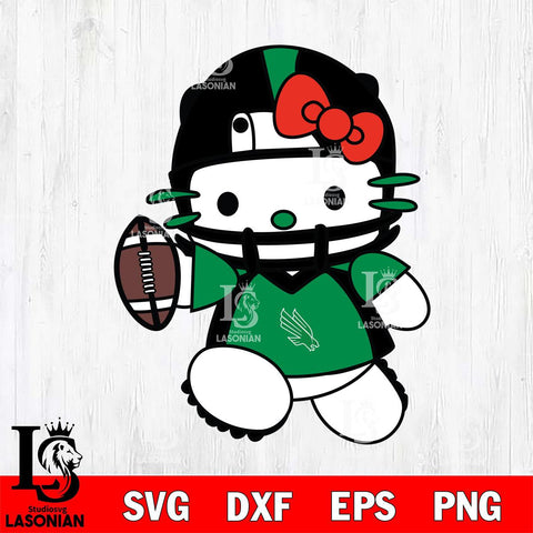 North Texas Mean Green Hello Kitty sport 11 Svg Eps Dxf Png File, NCAA svg, Digital Download, Instant Download