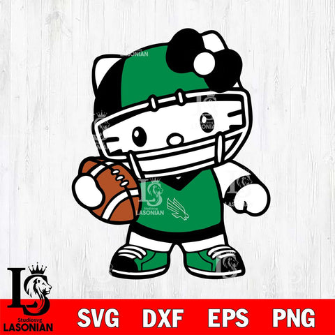 North Texas Mean Green Hello Kitty sport 2 Svg Eps Dxf Png File, NCAA svg, Digital Download, Instant Download