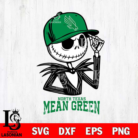 North Texas Mean Green Jack Skellington 3 Halloween Svg Eps Dxf Png File, NCAA svg, Digital Download, Instant Download