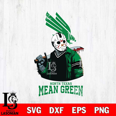 North Texas Mean Green Jason Voorhees 10 Svg Eps Dxf Png File, Digital Download