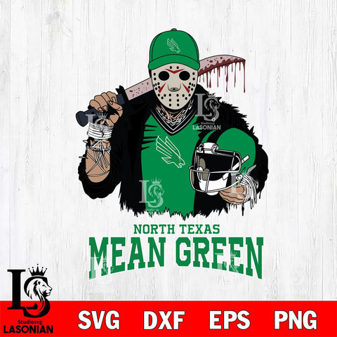 North Texas Mean Green Jason Voorhees 2 Svg Eps Dxf Png File, Digital Download