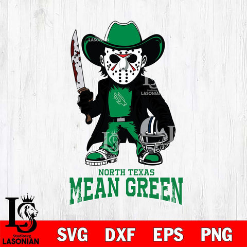 North Texas Mean Green Jason Voorhees 3 Svg Eps Dxf Png File, Digital Download