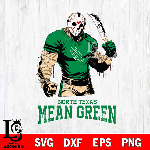 North Texas Mean Green Jason Voorhees Svg Eps Dxf Png File, Digital Download
