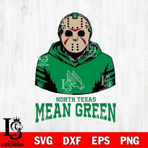 North Texas Mean Green Jason Voorhees 4 Svg Eps Dxf Png File, Digital Download