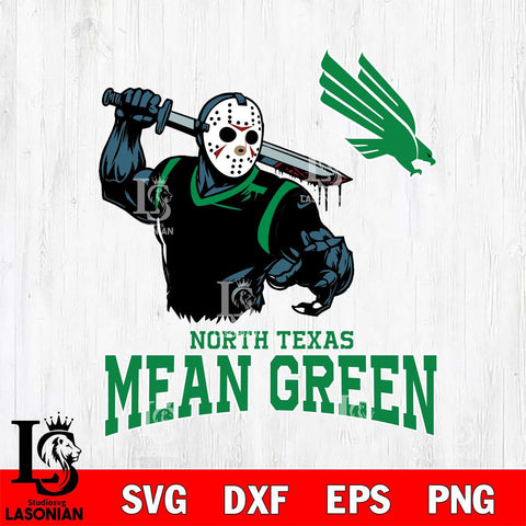 North Texas Mean Green Jason Voorhees 5 Svg Eps Dxf Png File, Digital Download
