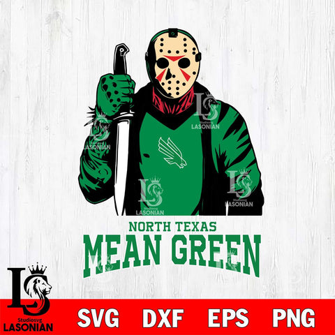 North Texas Mean Green Jason Voorhees 6 Svg Eps Dxf Png File, Digital Download