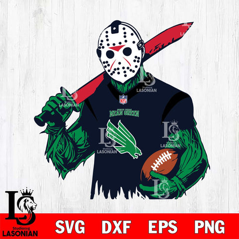 North Texas Mean Green Jason Voorhees Horror 11 Svg Eps Dxf Png File, NCAA svg, Digital Download, Instant Download
