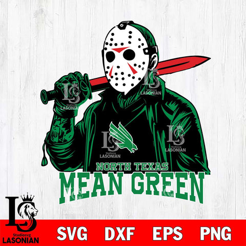 North Texas Mean Green Jason Voorhees Horror 12 Svg Eps Dxf Png File, NCAA svg, Digital Download, Instant Download