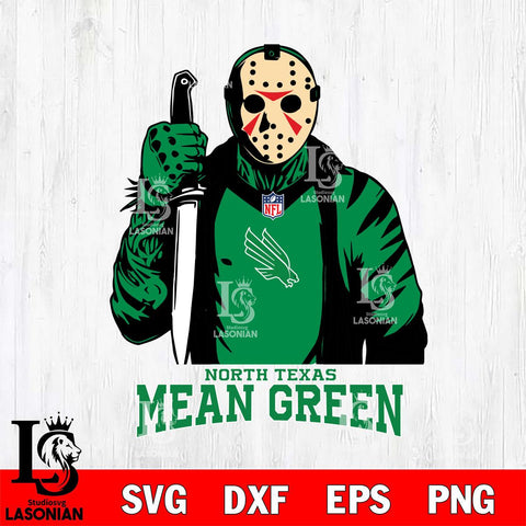 North Texas Mean Green Jason Voorhees Horror 3 Svg Eps Dxf Png File, NCAA svg, Digital Download, Instant Download