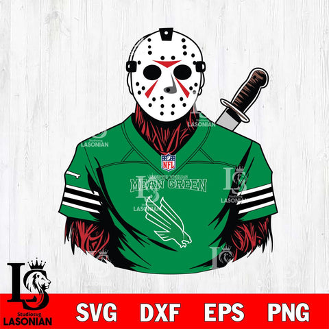 North Texas Mean Green Jason Voorhees Horror 4 Svg Eps Dxf Png File, NCAA svg, Digital Download, Instant Download