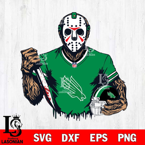 North Texas Mean Green Jason Voorhees Horror 5 Svg Eps Dxf Png File, NCAA svg, Digital Download, Instant Download
