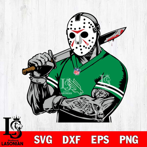 North Texas Mean Green Jason Voorhees Horror 6 Svg Eps Dxf Png File, NCAA svg, Digital Download, Instant Download
