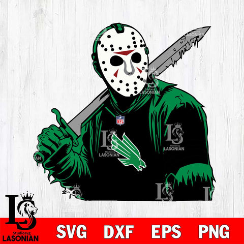 North Texas Mean Green Jason Voorhees Horror 7 Svg Eps Dxf Png File, NCAA svg, Digital Download, Instant Download