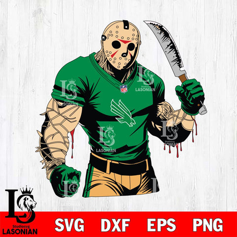 North Texas Mean Green Jason Voorhees Horror 8 Svg Eps Dxf Png File, NCAA svg, Digital Download, Instant Download