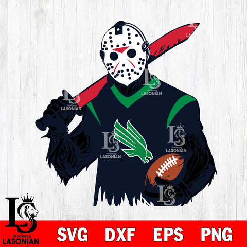 North Texas Mean Green Jason Voorhees Horror Halloween 2 Svg Eps Dxf Png File, NCAA svg, Digital Download, Instant Download