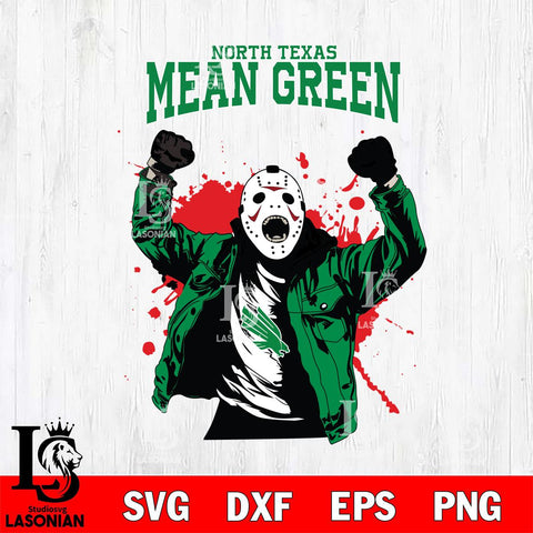 North Texas Mean Green Jason Voorhees Horror Halloween 3 Svg Eps Dxf Png File, NCAA svg, Digital Download, Instant Download