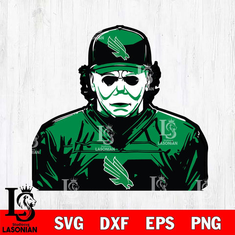 North Texas Mean Green Michael Myers Horror Halloween Svg Eps Dxf Png File, NCAA svg, Digital Download, Instant Download