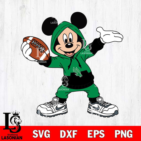 North Texas Mean Green Mickey Disney Football Christmas File Cut, NCAA SVG DXF EPS PNG FILE, Digital Download , Criucut , Silhouette