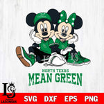 North Texas Mean Green Mickey Minnie Mouse Football Sit Svg Eps Dxf Png File, NCAA svg , File Cut , Digital Download , Instant Download, Cut Svg Files
