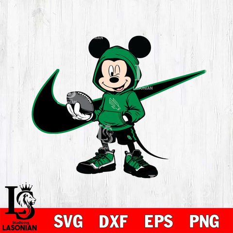 North Texas Mean Green Mickey Wearing Hoodie Sport Svg Eps Dxf Png File, NCAA svg, Digital Download, Instant Download