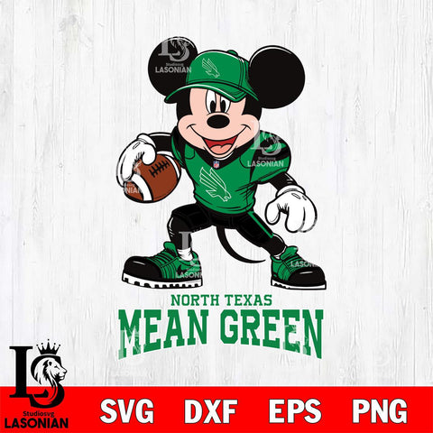 North Texas Mean Green Mikey Mouse Disney, Svg Eps Dxf Png File, Digital Download
