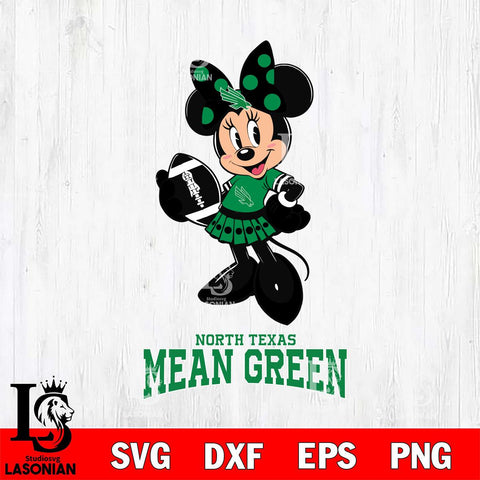 North Texas Mean Green Minnie Mouse, Svg Eps Dxf Png File, Digital Download