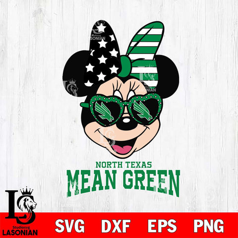 North Texas Mean Green Minnie Mouse Love 2, Svg Eps Dxf Png File, Digital Download