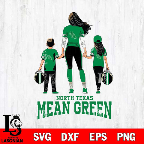 North Texas Mean Green Mother and son Rugby SVG DXF EPS PNG FILE,NCAA SVG, Father day Digital Download,Instant Download, Silhouette