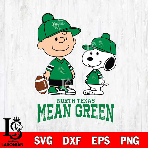North Texas Mean Green Peanuts Snoopy Friends Football SVG DXF EPS PNG FILE,Snoopy File Cut, NCAA Digital Download,Instant Download,Christmas Silhouette