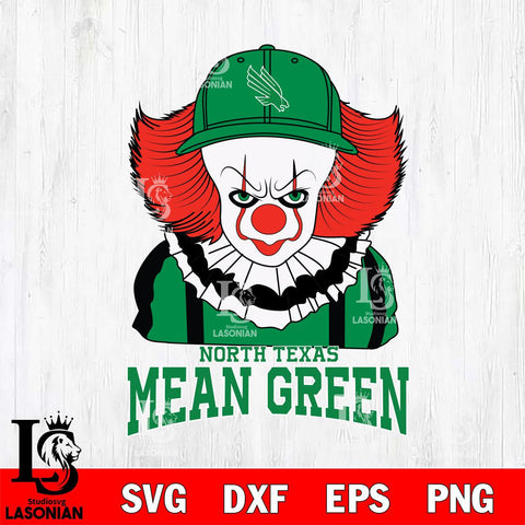 North Texas Mean Green Pennywise Horror Sport 10 Svg Eps Dxf Png File, Digital Download