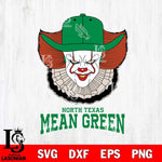 North Texas Mean Green Pennywise Horror Sport 12 Svg Eps Dxf Png File, Digital Download