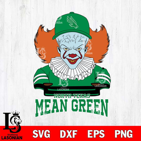 North Texas Mean Green Pennywise Horror Sport 2 Svg Eps Dxf Png File, Digital Download