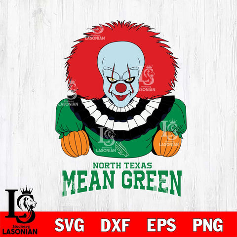 North Texas Mean Green Pennywise Horror Sport 3 Svg Eps Dxf Png File, Digital Download