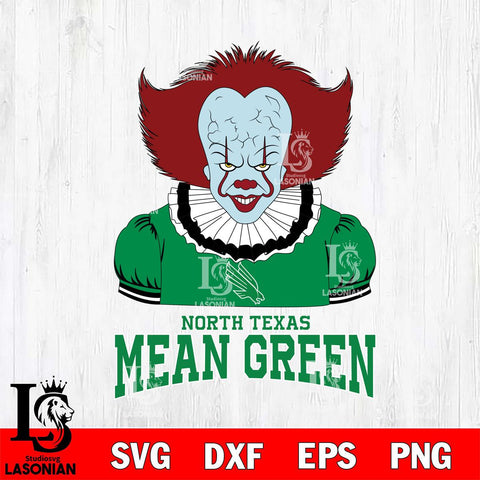 North Texas Mean Green Pennywise Horror Sport 5 Svg Eps Dxf Png File, Digital Download