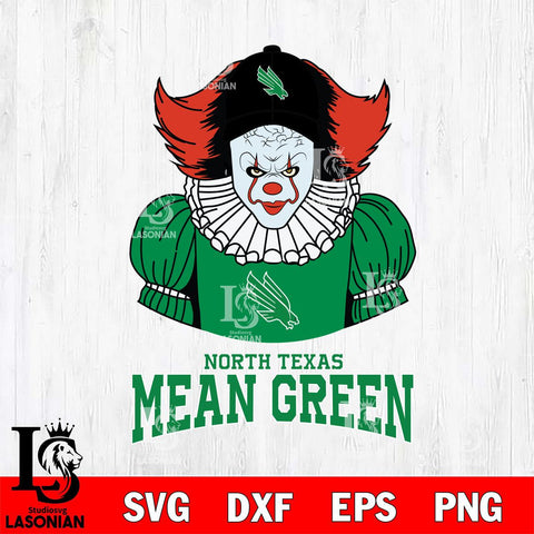 North Texas Mean Green Pennywise Horror Sport 7 Svg Eps Dxf Png File, Digital Download