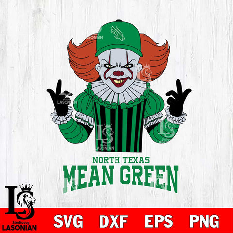 North Texas Mean Green Pennywise Horror Sport 8 Svg Eps Dxf Png File, Digital Download