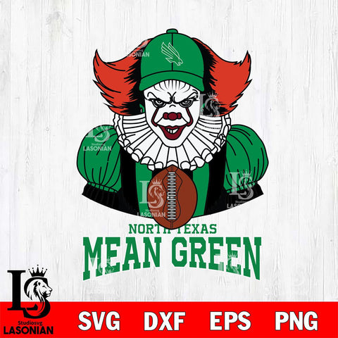 North Texas Mean Green Pennywise Horror Sport 9 Svg Eps Dxf Png File, Digital Download