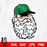 North Texas Mean Green Santa Claus Face Svg dxf eps png pdf file,NCAA svg,Digital Download,Cricut file